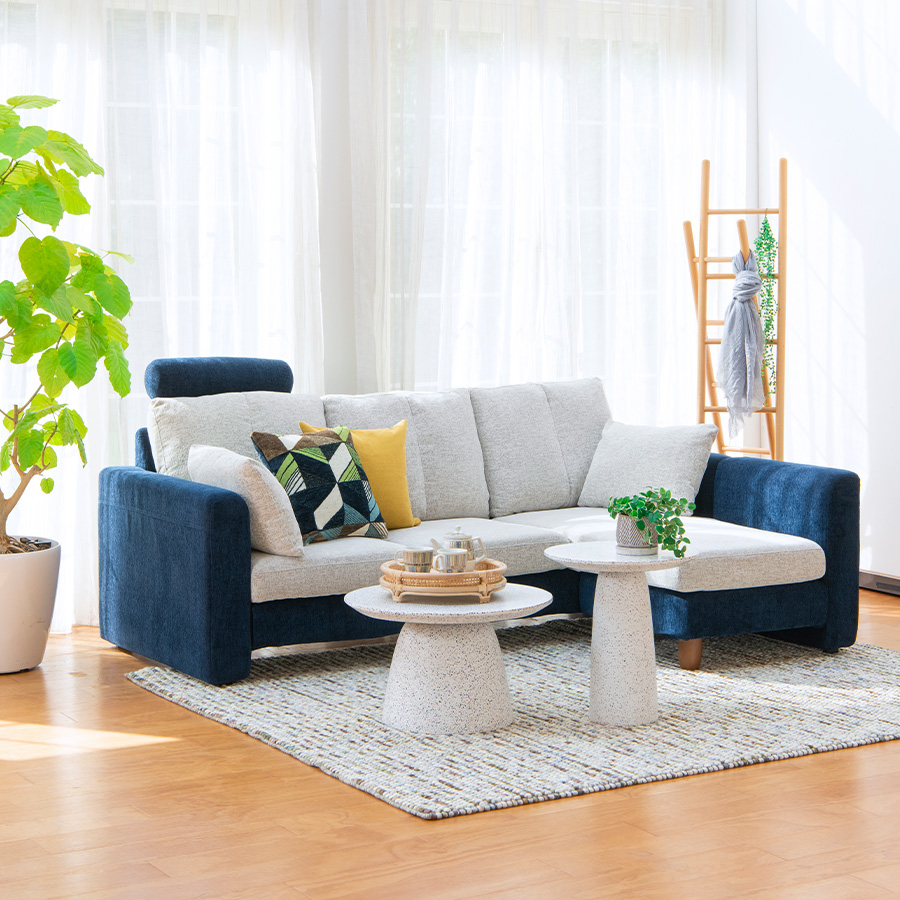 組み替えソファ デイズ U2ネイビー／U1アイボリー