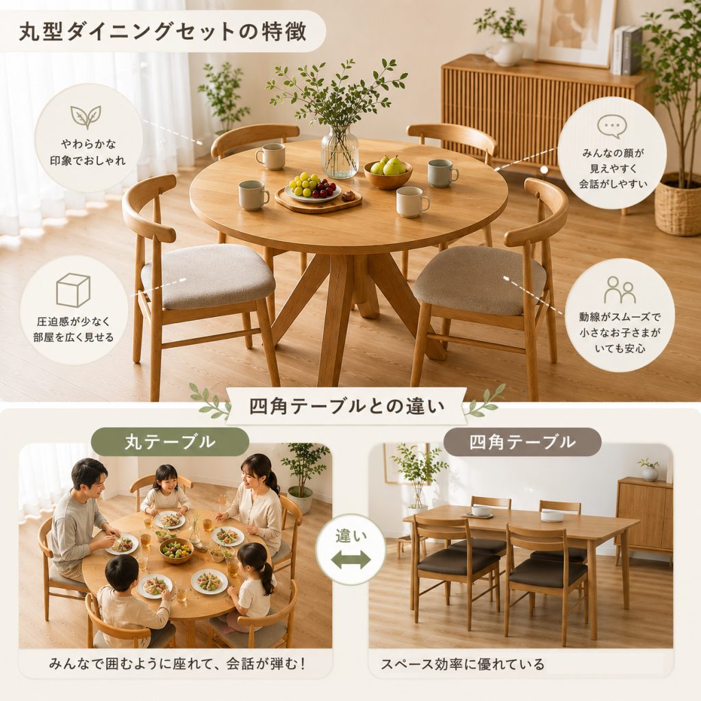 丸型ダイニングセットの魅力とは？おしゃれで使いやすい理由を徹底解説