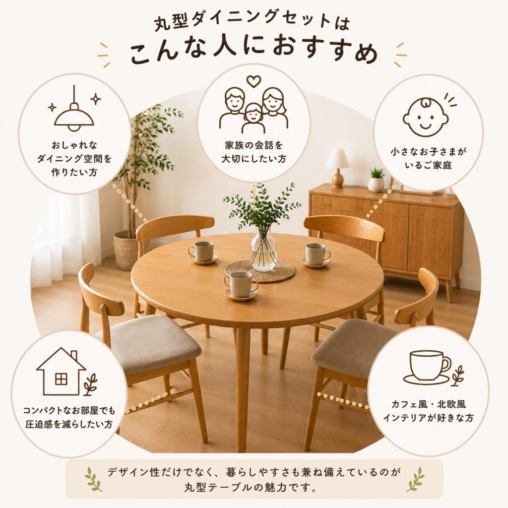 丸型ダイニングセットの魅力とは？おしゃれで使いやすい理由を徹底解説