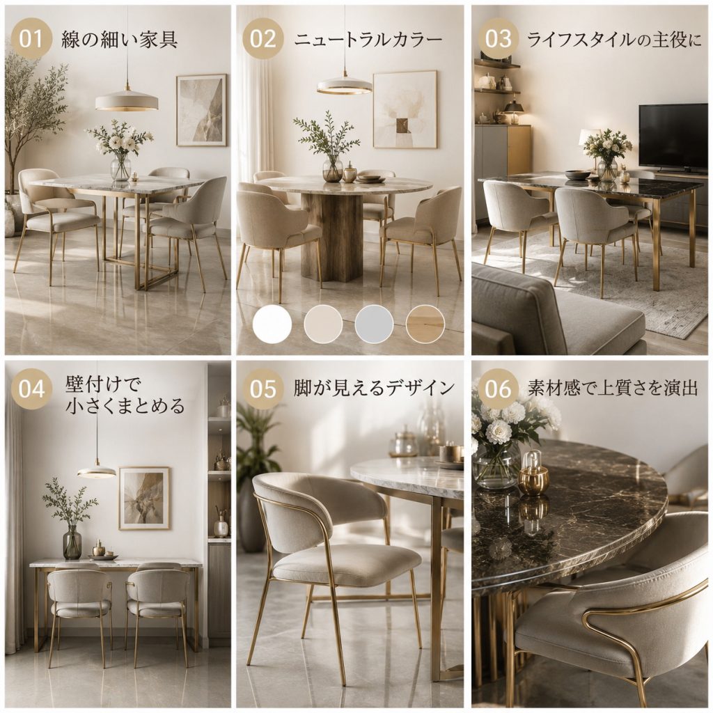 狭い部屋にも上質なダイニング空間を｜ダイニングセットの選び方と