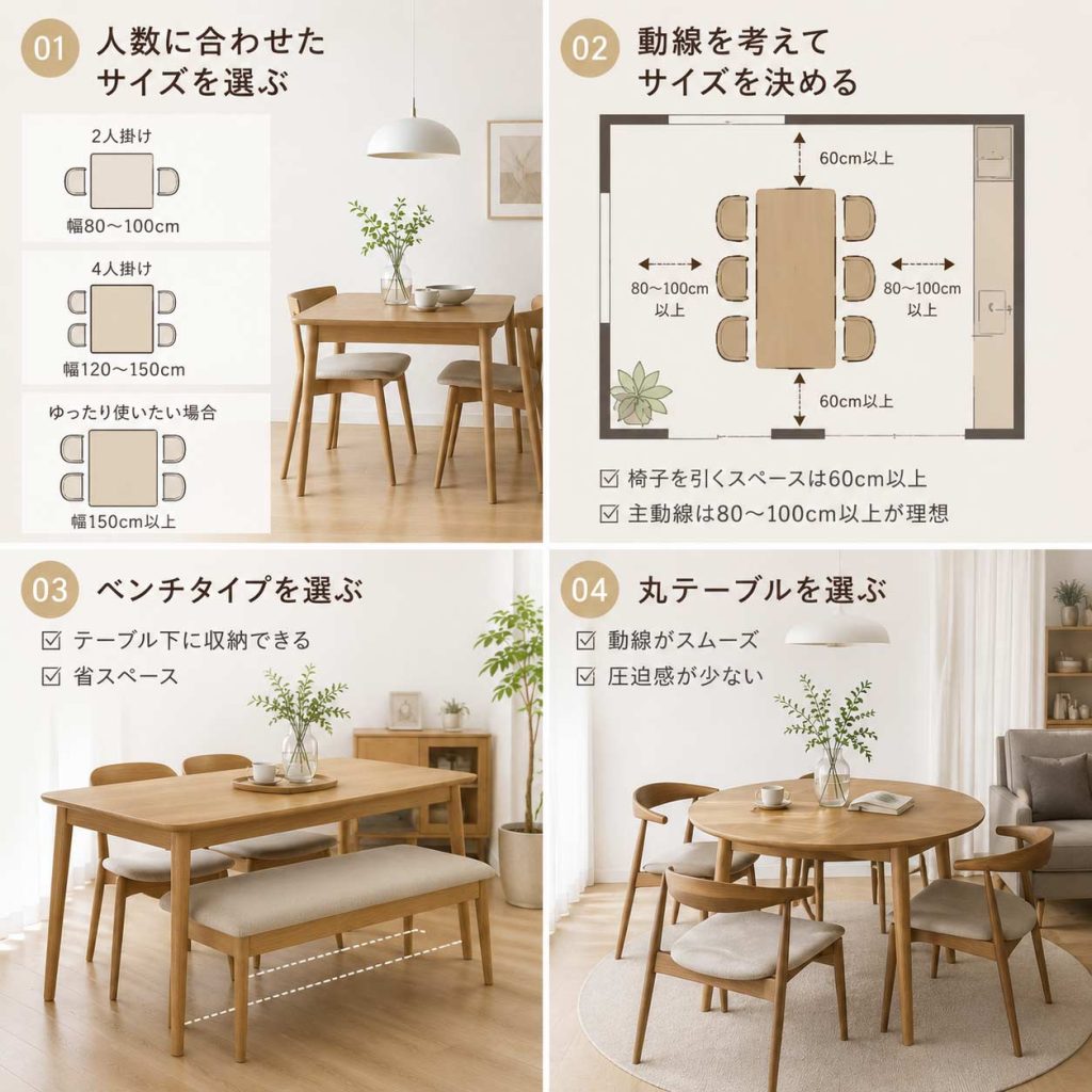 狭い部屋にも上質なダイニング空間を｜ダイニングセットの選び方と