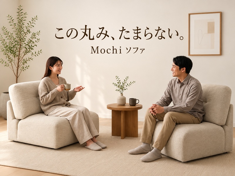 この丸み、たまらない。もちもちソファ「Mochi」