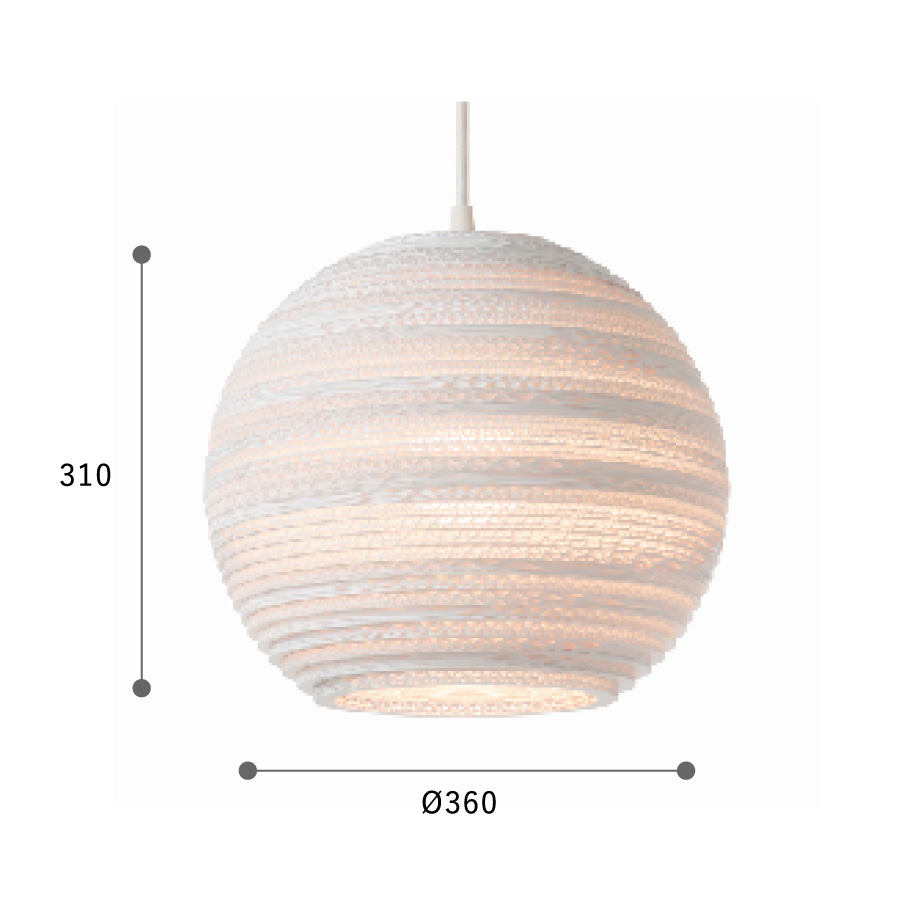 ペンダントライト MOON 14 ホワイト（玄関渡し品）