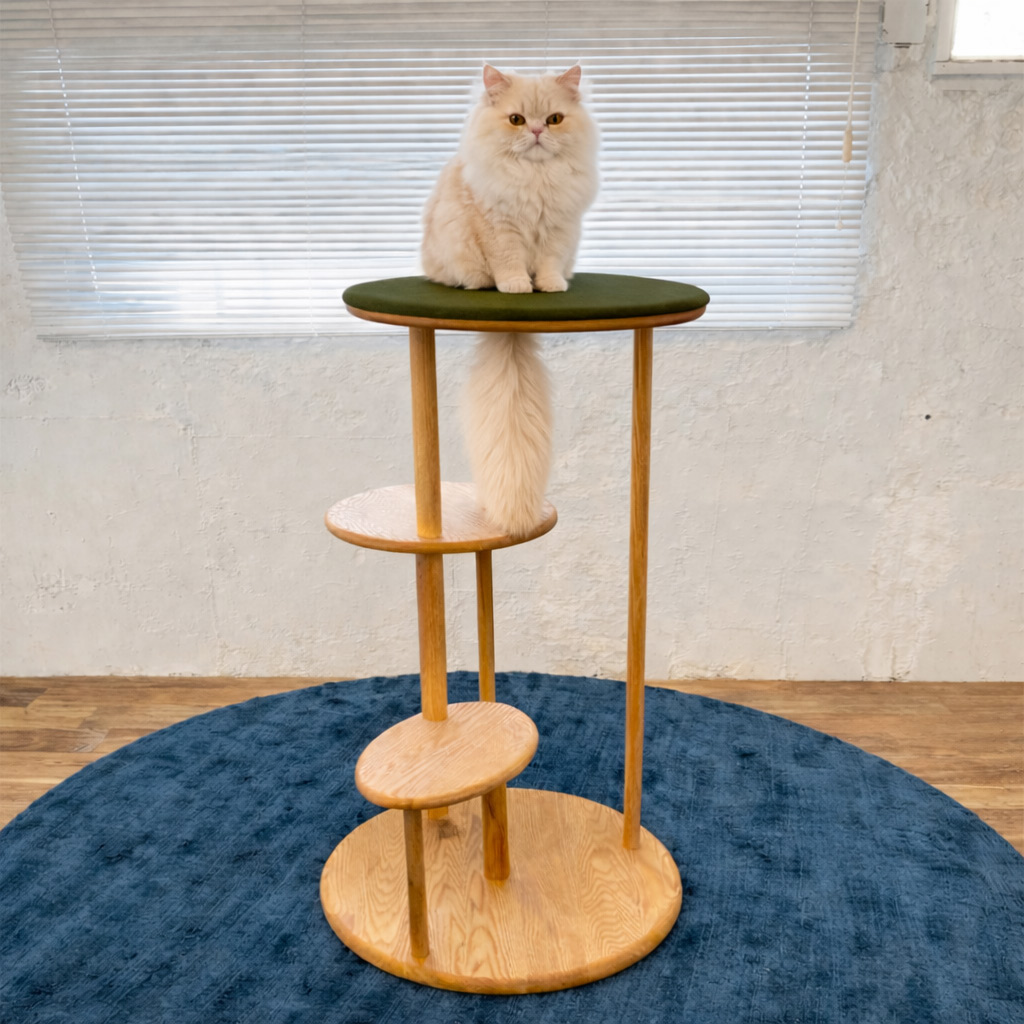 ナガノインテリア キャットタワー RA301-2S　オーク/ウォールナット