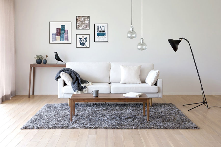 高野木工 レオ LEO ソファ オットマン グレー ウォールナット LEO SOFA オットマン ライトブルー オーク脚/ウォルナット脚