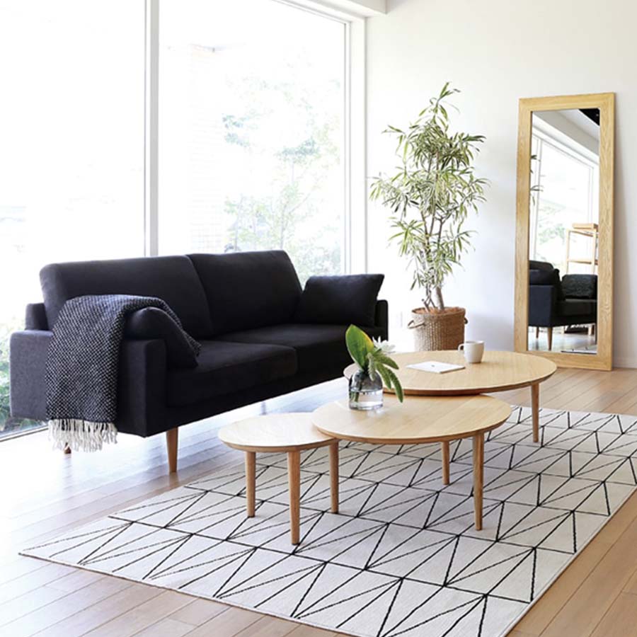 高野木工 レオ LEO ソファ オットマン グレー ウォールナット レオソファ ラウンドオットマン GRAY(W60×D60×H42cm)税込