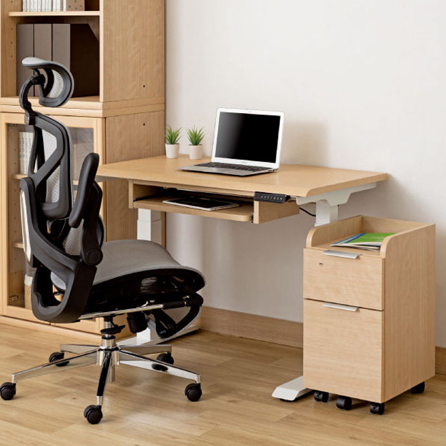 小島工芸 電動昇降デスク JDEA-100 スライドトレー付き（着脱可能）