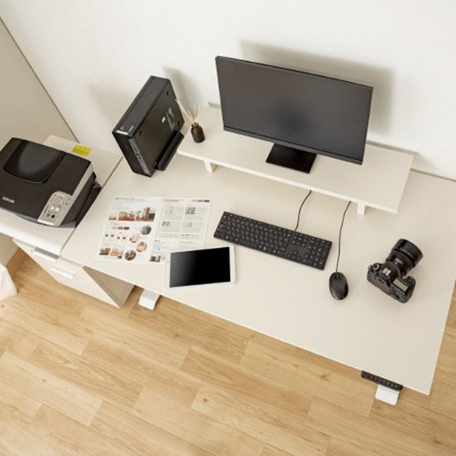 小島工芸 電動昇降デスク C1EA-130 スライドトレー付き（着脱可能