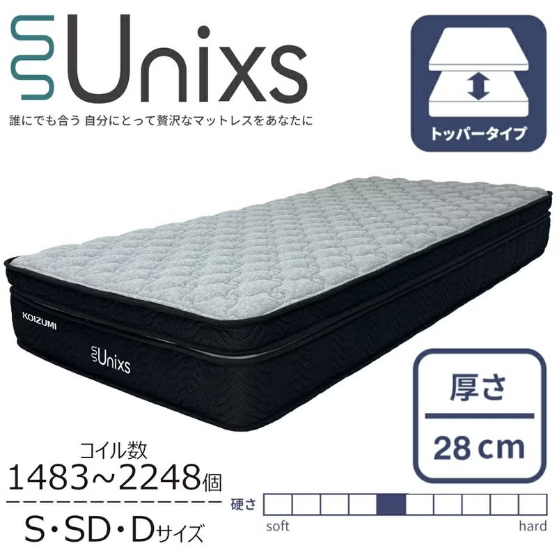 KOIZUMI 並列ポケットコイルマットレス（2層トッパー式タイプ）Unixs