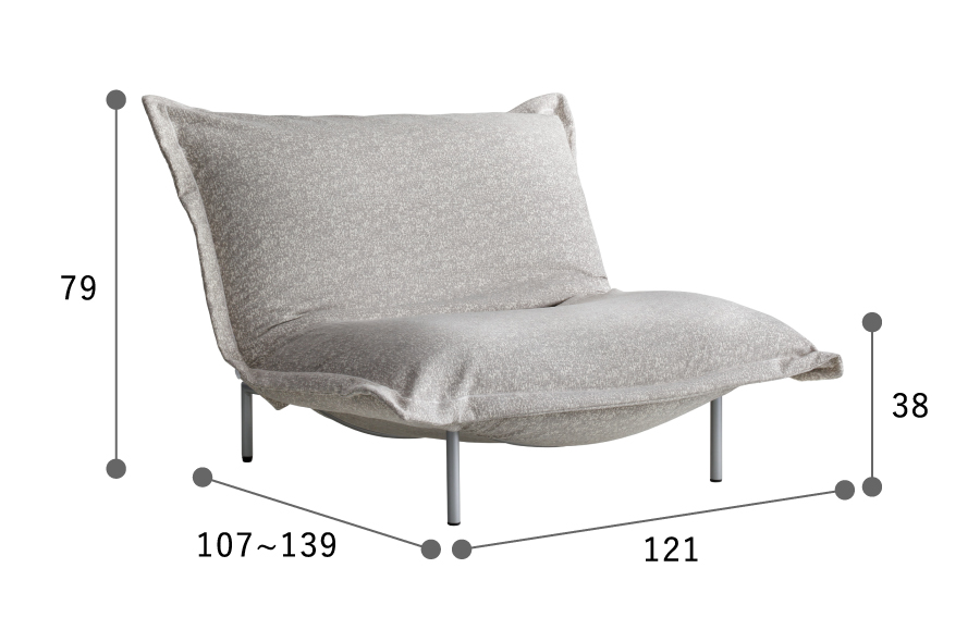 リーンロゼ ロゼカラン1 1Pリクライナー スチール脚