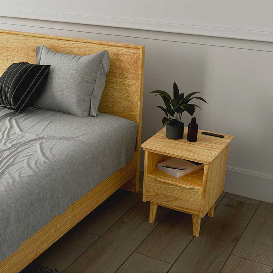 ２口コンセント付きのため、ベッドサイドで便利に利用できます