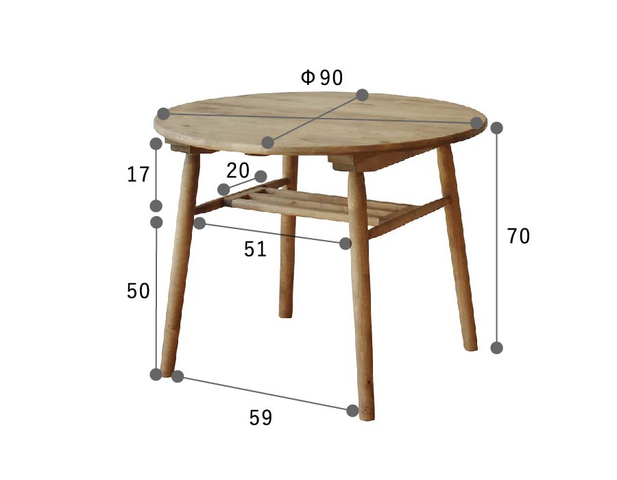 nora.（ノラ）ロジー 円形ダイニングテーブル