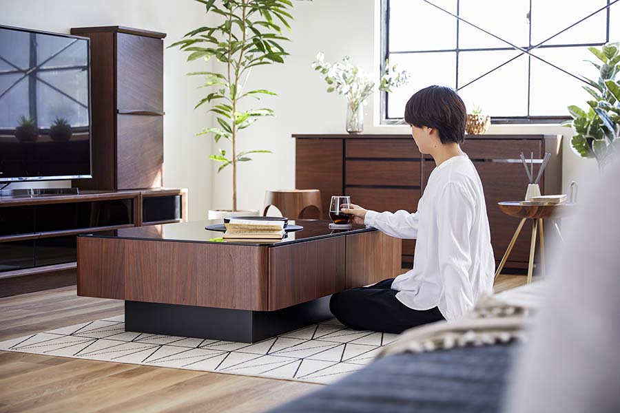 【群馬県伊勢崎市引取限定】リビングテーブル幅120×奥行80cm　MLT-191 大容量収納付き リビングテーブル MLT-191 幅120×奥行80cm 家具の