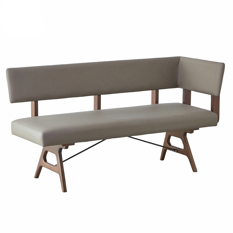 グレースチェア　ウォールナット（座面に座って左にコーナーあり）