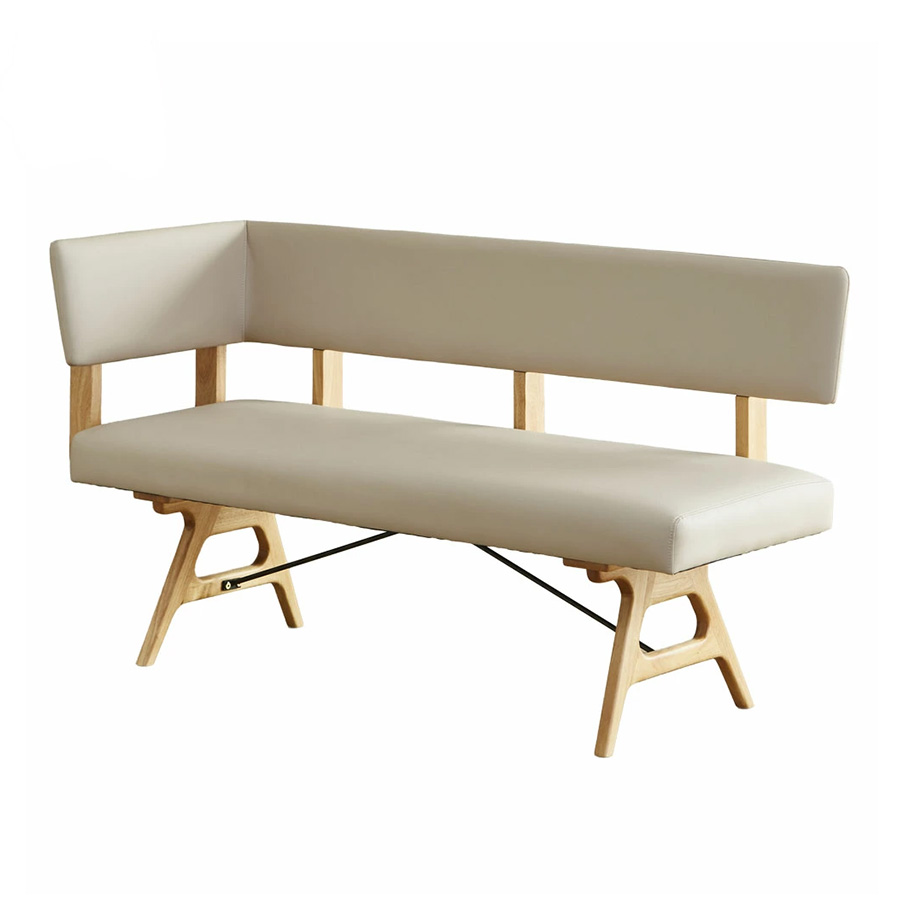 グレースチェア　オーク（座面に座って右にコーナーあり）