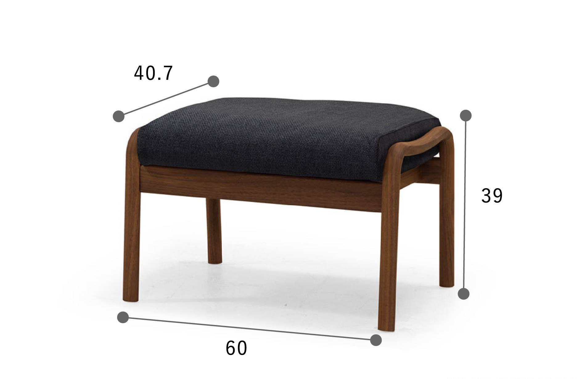 北海道手作り家具　ウォールナット材　スツール マスターウォール スツール ブループリント BLT-STOT Blueprint STOOL