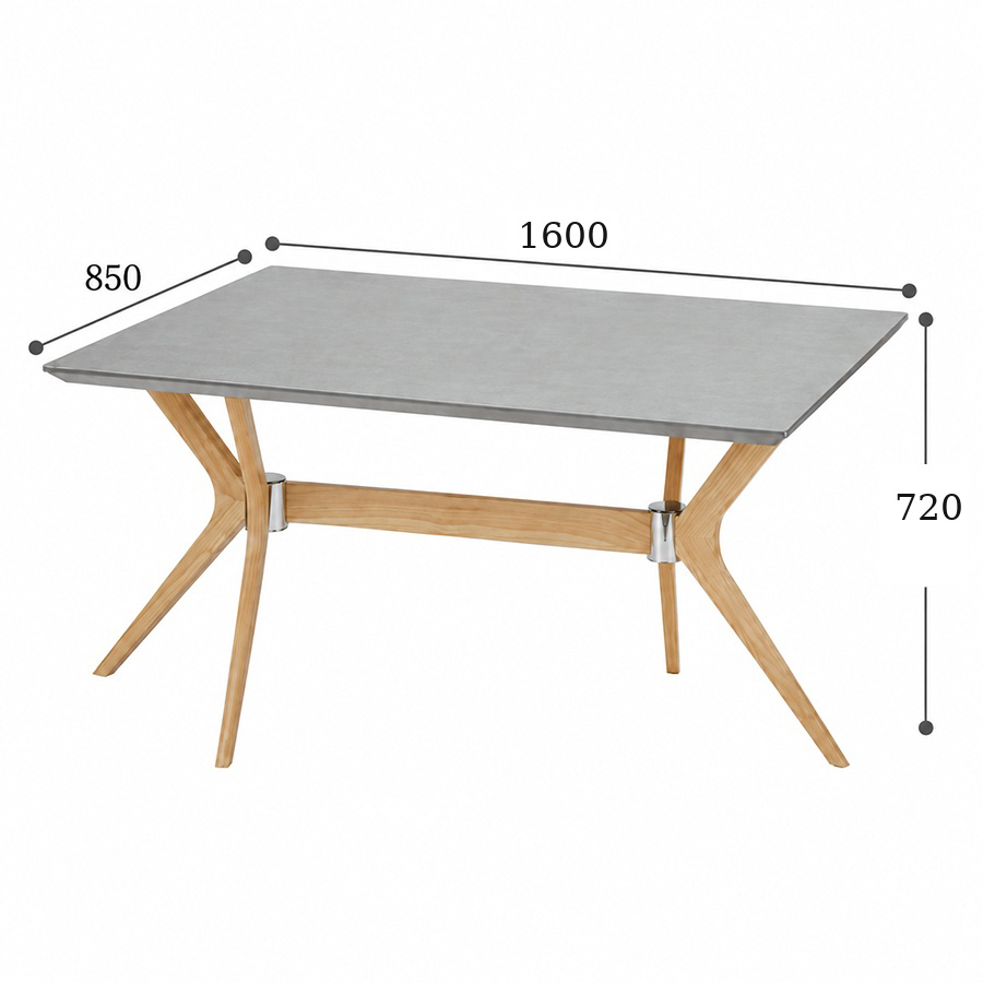 サンキコーポレーション KR 160テーブル セラミック天板 GRY/BK