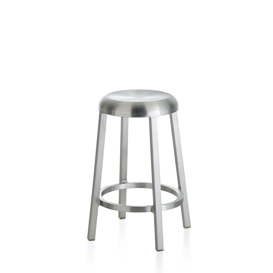 EMECO　エメコ　ZA・カウンタースツール（シルバー光沢なし）
